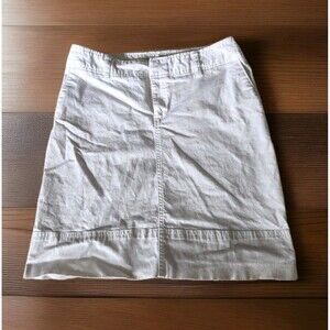 Merona All White Skirt Knee Length Midi Pencil Women Size 4 Pockets Uniform Work